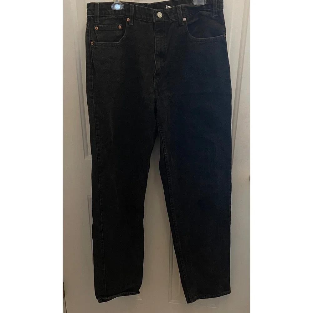 Vintage Levis 550 Relaxed Fit Black Denim Jeans Mens 36x36